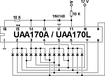 Here Can You Find The Schematics Of A Schematic Of A LED VU Meter With The UAA170